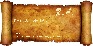 Ratkó Adrián névjegykártya